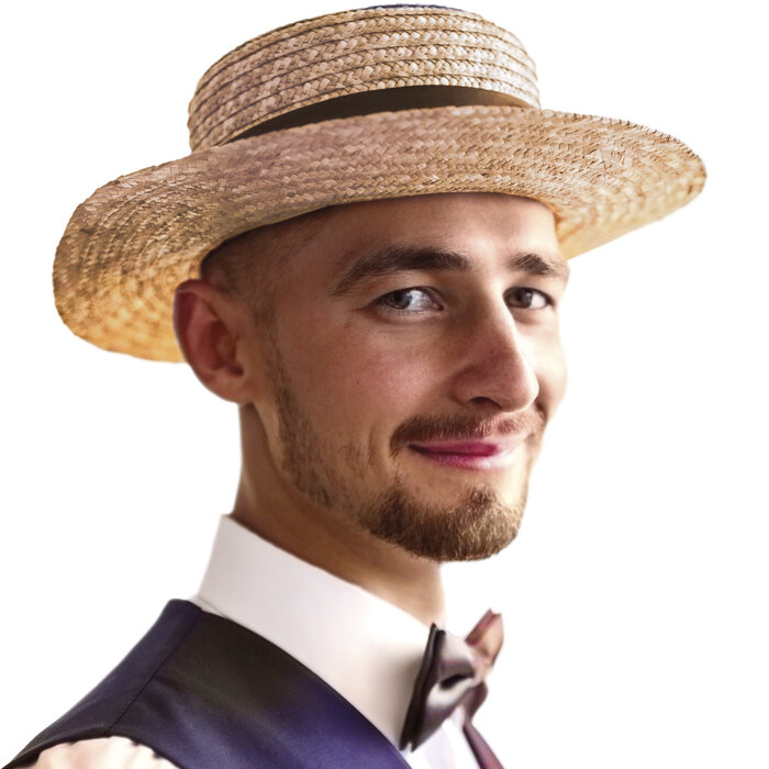 Stro hoed Maurice Chevallier