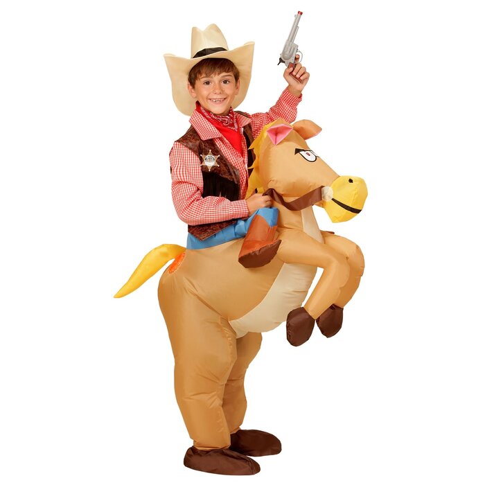 Western Cowboy paard kostuum opblaasbaar kinderen