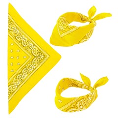 Bandana zakdoek 54 x 54cm geel