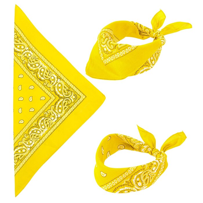 Bandana zakdoek 54 x 54cm geel
