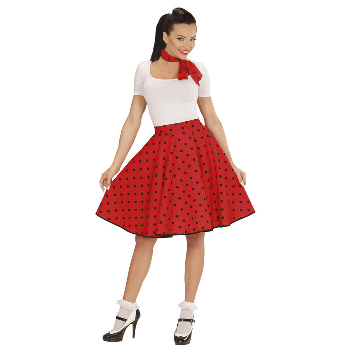 50's rok en sjaal polka dots