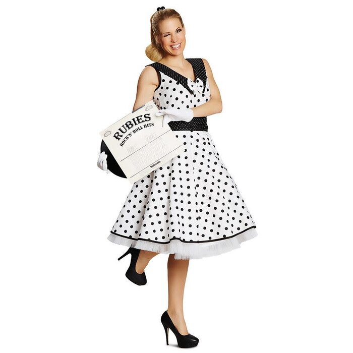 Rock'n Roll kleed zwart/wit