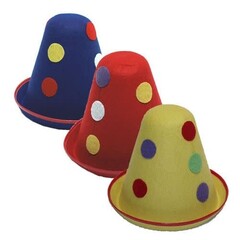 Hoed 'Clown bolletjes' verkr. in 3  kleuren