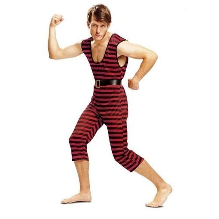 Sterke man rood/zwart gestreept
