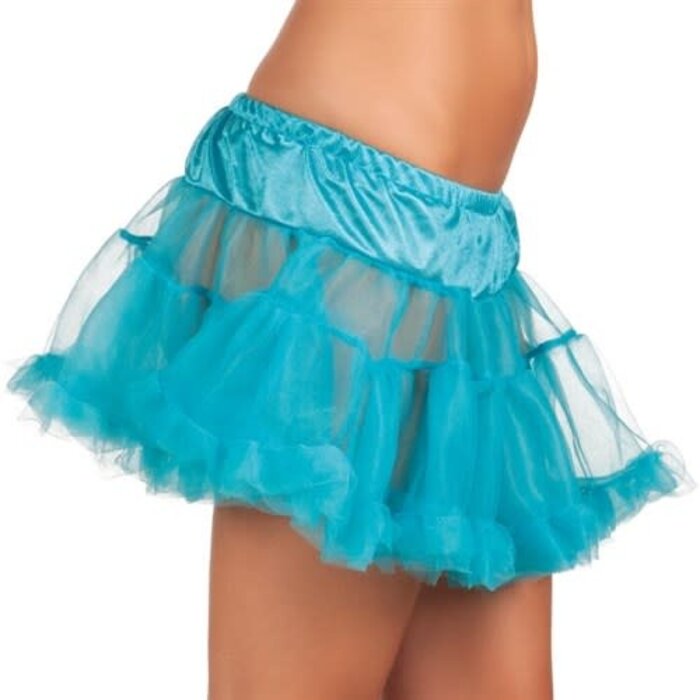 Petticoat blauw kort, one size volw.