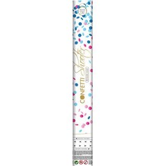 Confetti shooter gender reveal blauw (40cm)