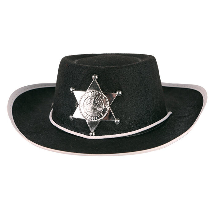 Cowboy hoed Sheriff zwart KIND