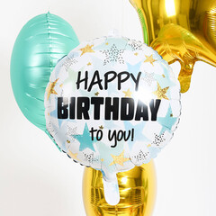 Folieballon Verjaardag Sterren Blauw/Goud - 45 cm
