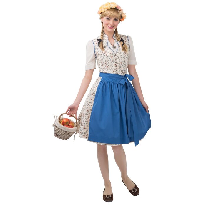 Dirndl Midi beige blauw