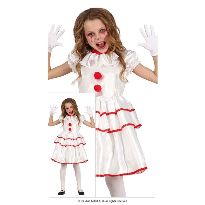 Feestshop.be Halloween clown wit meisje