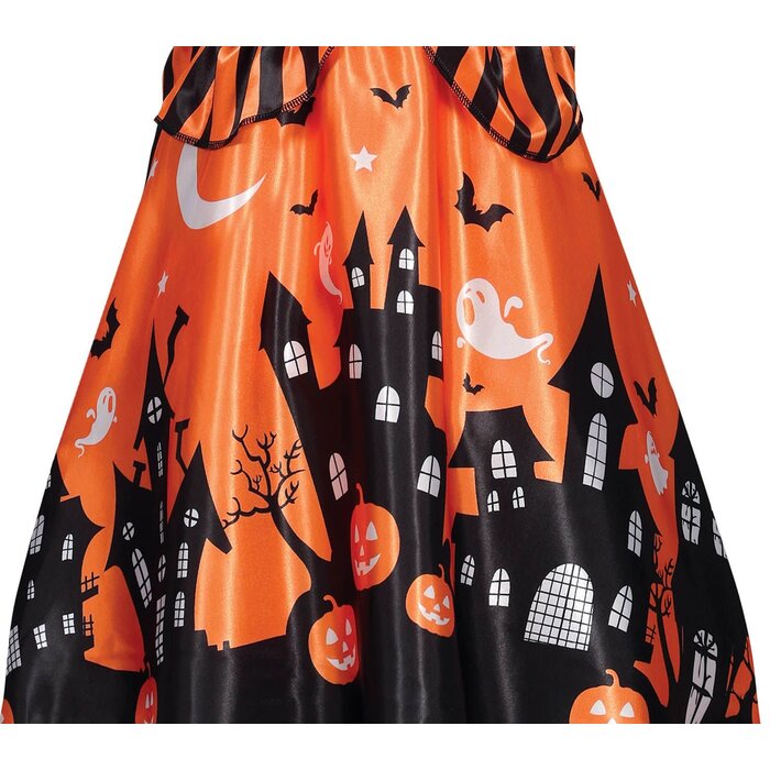 Feestshop.be Oranje heks halloween kleedje meisje