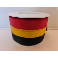 Lint België zwart-geel-rood ( 5.5 cm x 25meter)