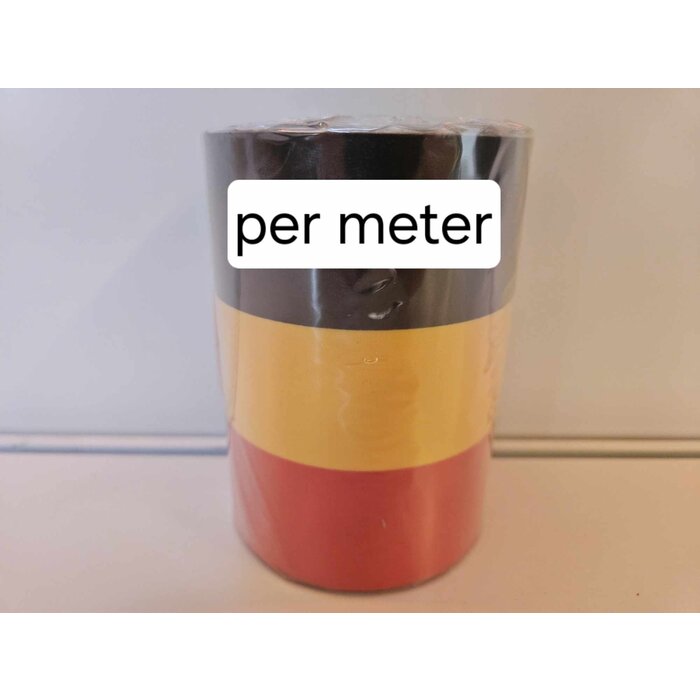 Per meter Lint België zwart-geel-rood ( B 12.5 cm)