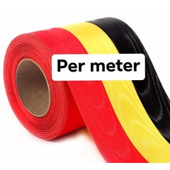 Per meter Lint België zwart-geel-rood ( B 10cm)