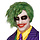 Pruik clown joker groen