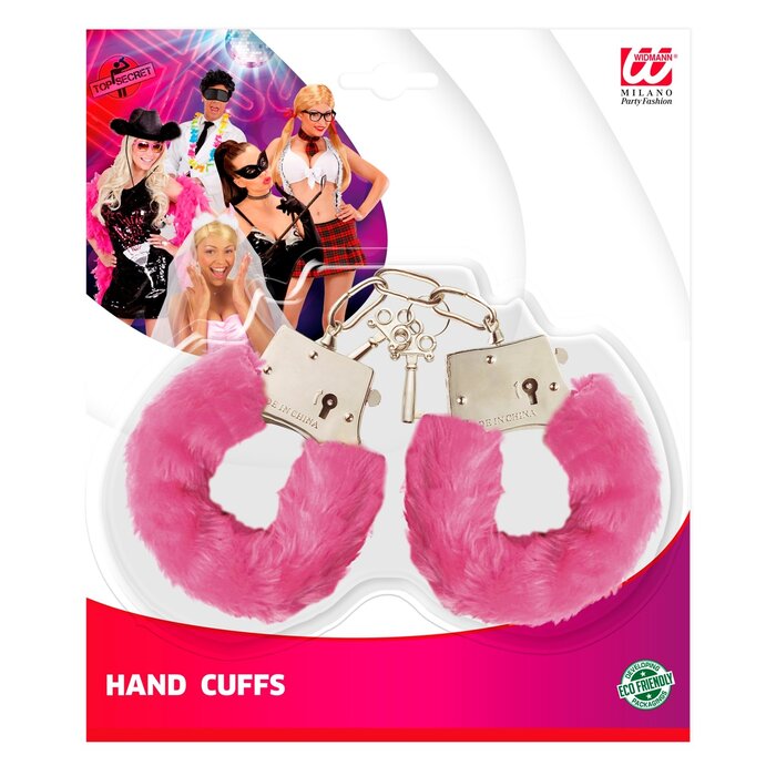 Feestshop.be Pluche handboeien roze