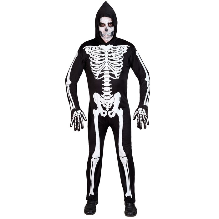 Feestshop.be Skelet kostuum volwassenen zwart wit