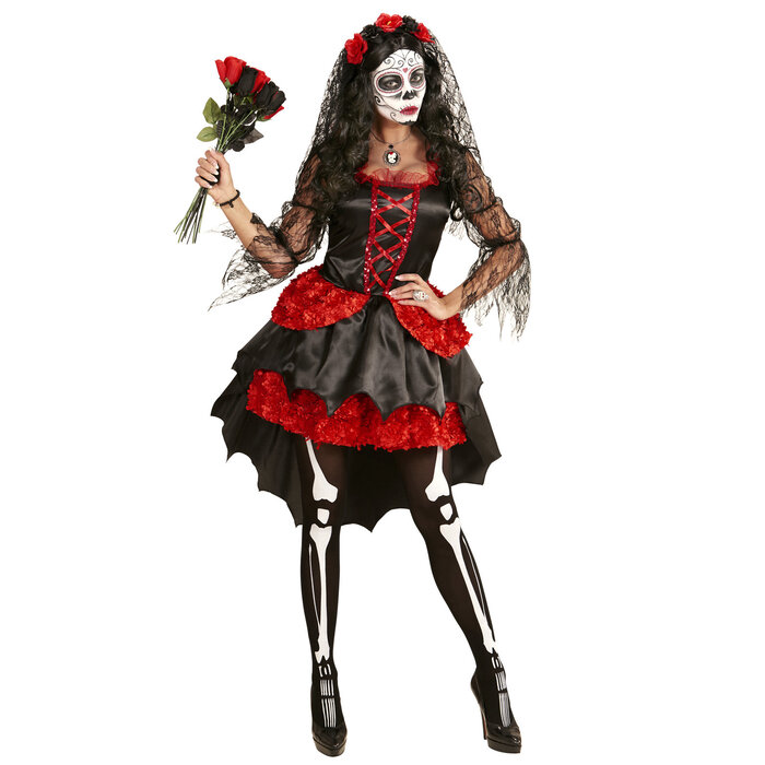 Feestshop.be Dia De Los Muertos bruid dame Halloween kostuum