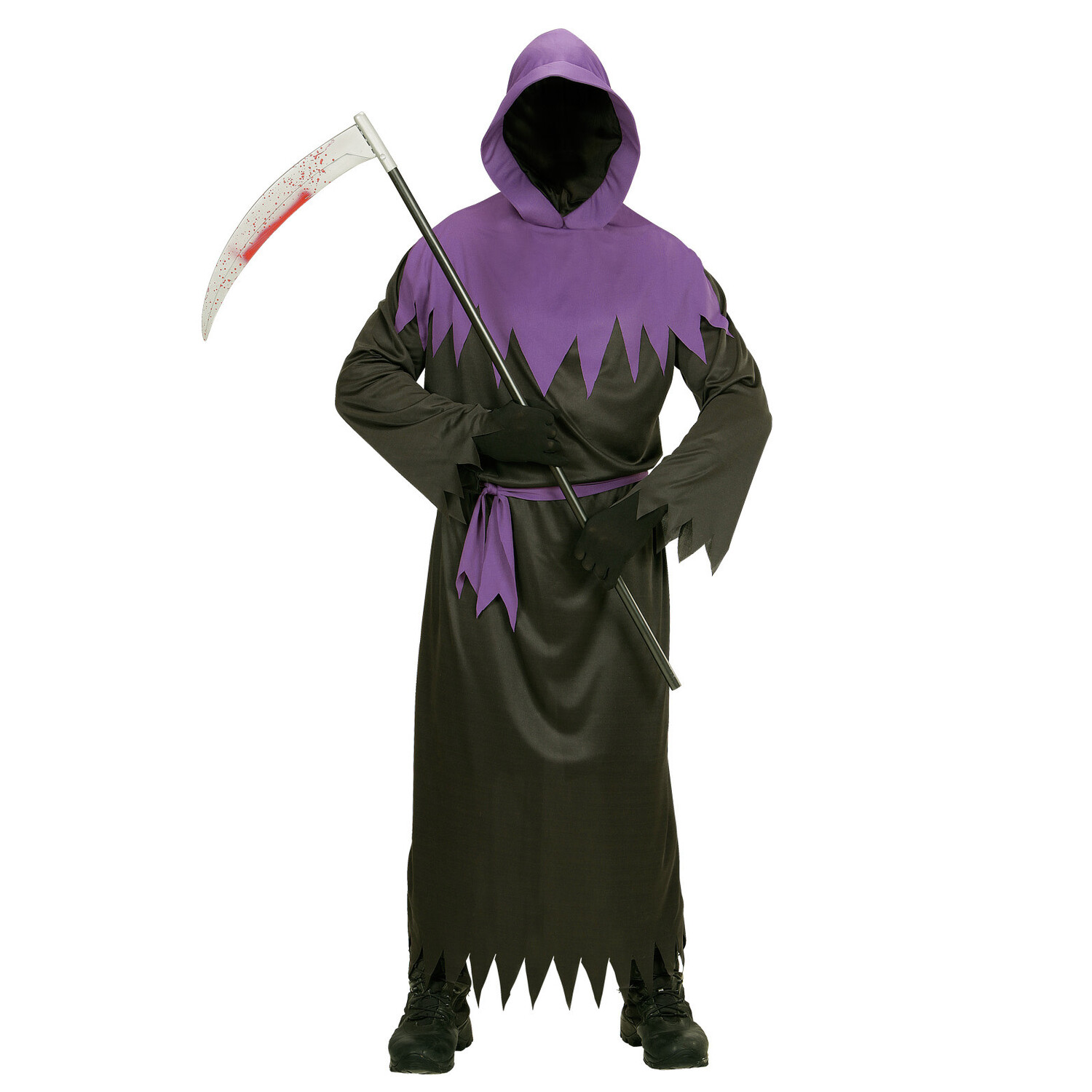Griezel kostuum Halloween met paarse kraag volwassenen Vekemans Feestwinkel