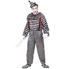 Feestshop.be Vintage clown Halloween zwart wit