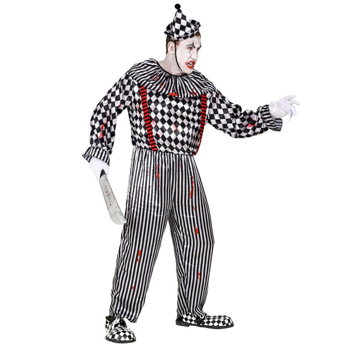 Feestshop.be Vintage clown Halloween zwart wit