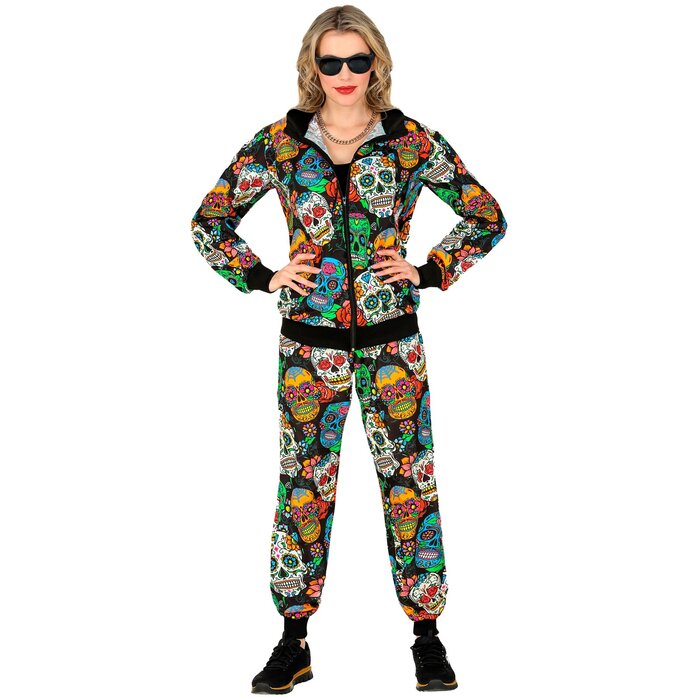 Feestshop.be Dia De Los Muertos Halloween trainingspak