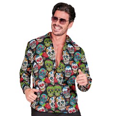 Feestshop.be Overhemd Dia De Los Muertos heren