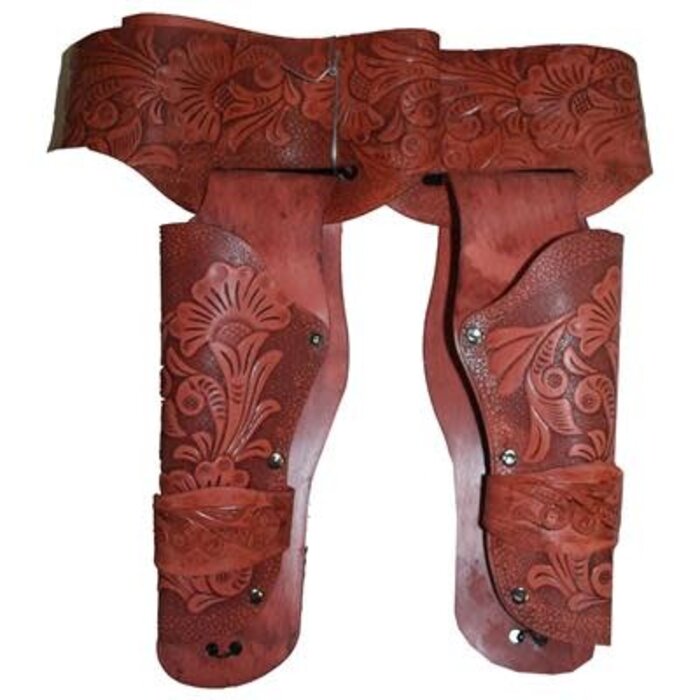 Cowboyriem holster luxe bruin roze 115cm