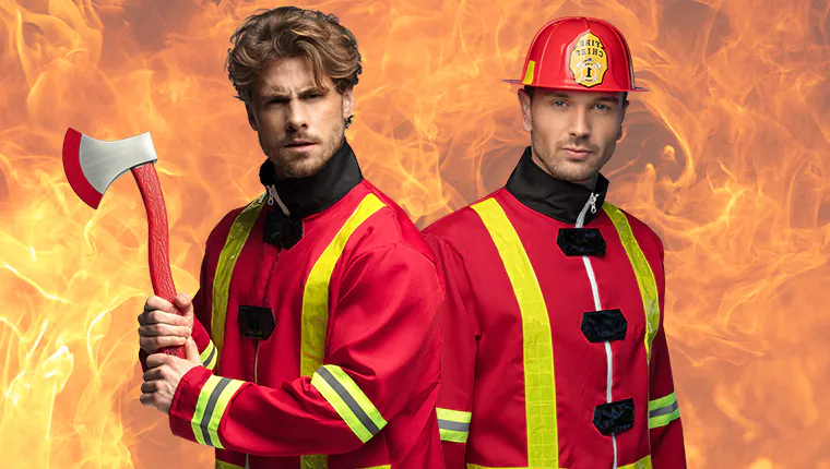 Brandweerman en brandweervrouw kostuums verkleedkleding