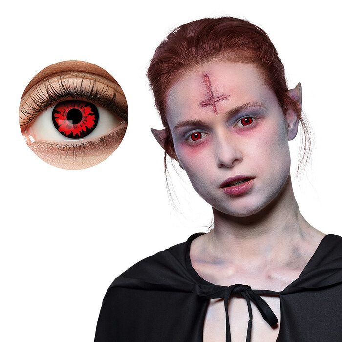 Feestshop.be Weeklenzen bloedzuiger rood zwart per paar