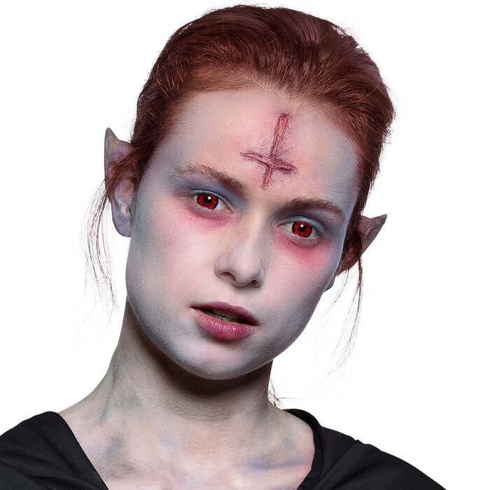 Feestshop.be Weeklenzen bloedzuiger rood zwart per paar