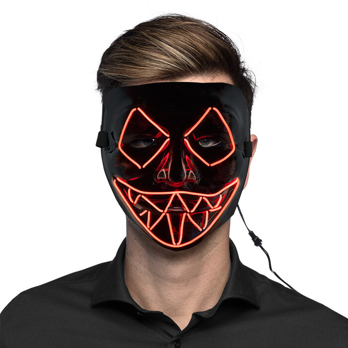 Feestshop.be LED masker Killer smile rood
