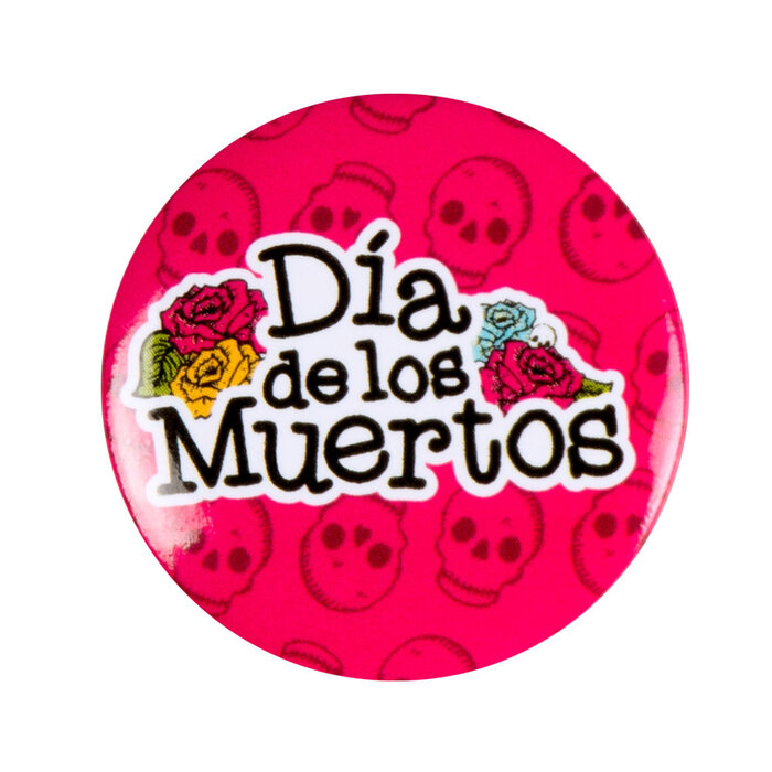 Feestshop.be 4 Buttons Día de los muertos (3 cm)