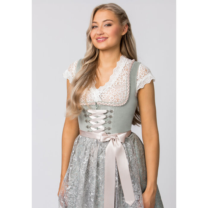Dirndl Loredana salbei groen dirndl + schort