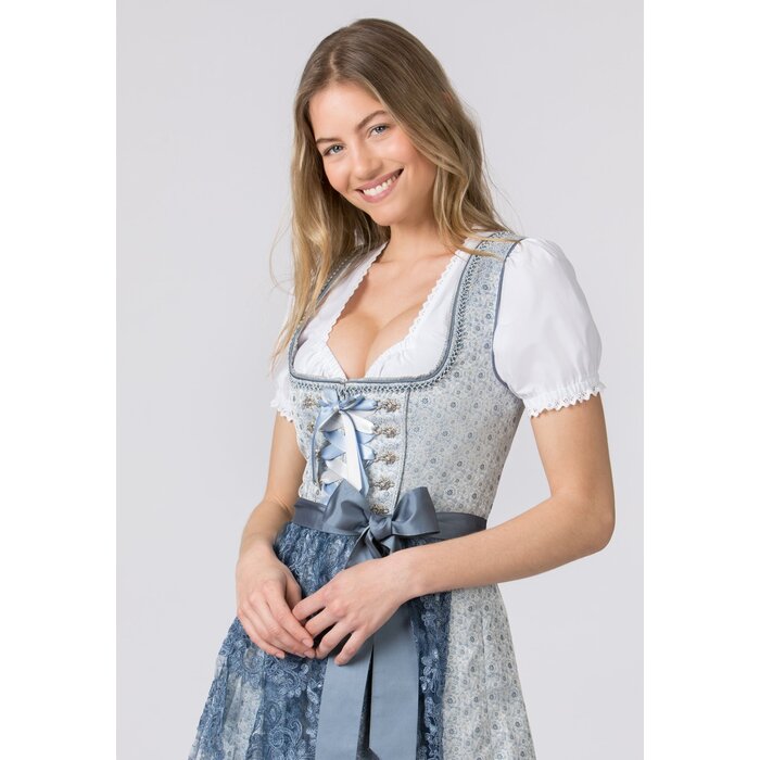 Dirndl Nanita rookblauw dirndl + schort