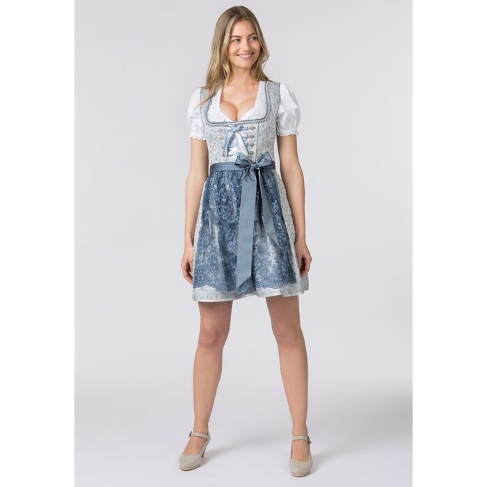 Dirndl Nanita rookblauw dirndl + schort