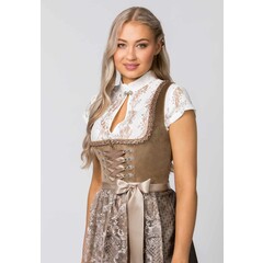 Dirndl Loredana taupe bruin dirndl + schort
