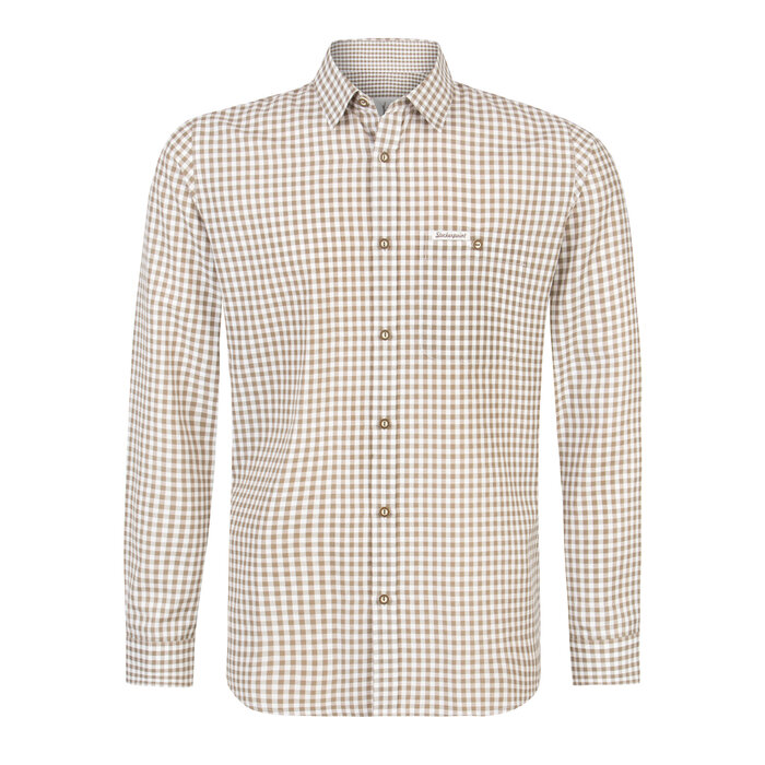 Tirolerhemd Mosgroen-wit geruit