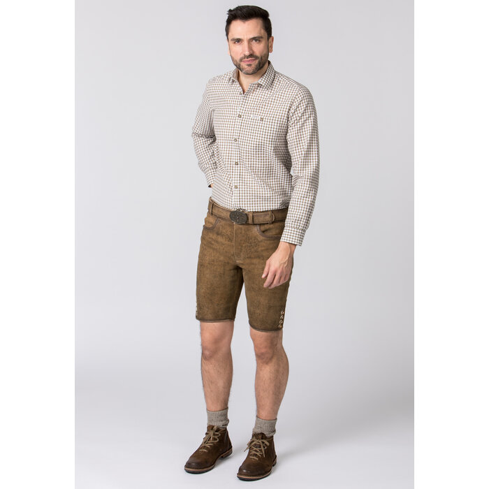 Tirolerhemd Mosgroen-wit geruit