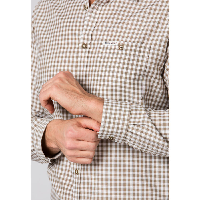 Tirolerhemd Mosgroen-wit geruit