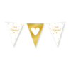 Feestshop.be Vlaggenlijn - Just married 10 meter wit goud