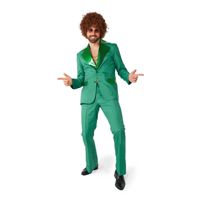 Feestshop.be Disco kostuum groen heren