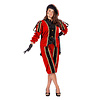 Feestshop.be Luxe piet kostuum dames rood/zwart imitatie fluweel