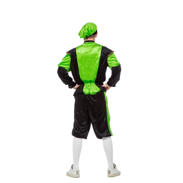 Feestshop.be Pietenpak pansamt groen/zwart heren