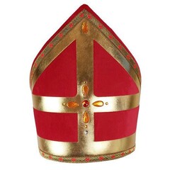 Feestshop.be Sint mijter Stefan katoenfluweel