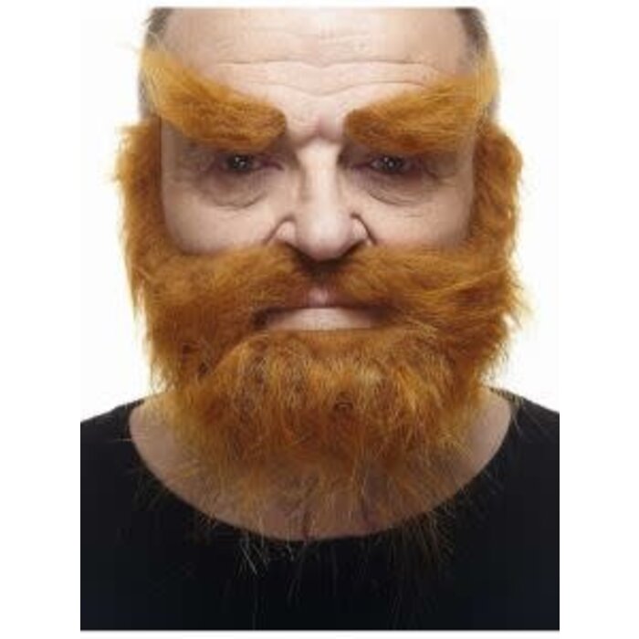 Baard met wenkbrauwen bruin/rood