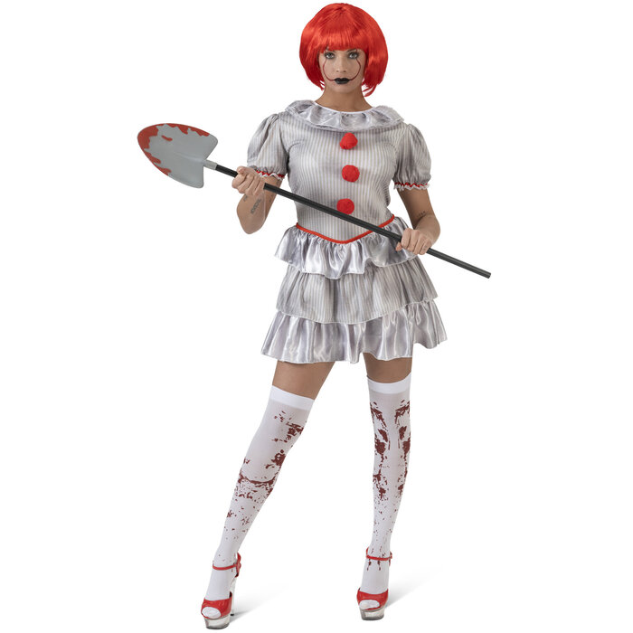 Feestshop.be Deadly Darling clown kostuum grijs Halloween