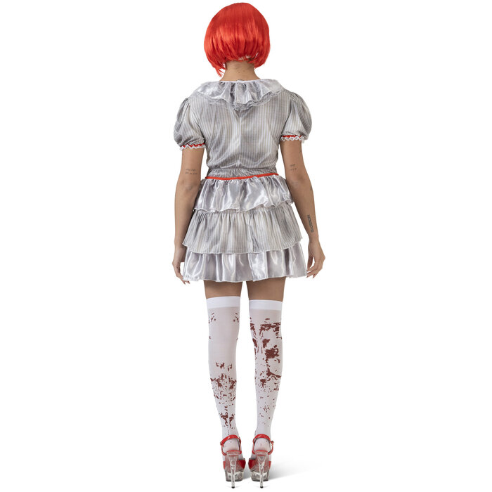 Feestshop.be Deadly Darling clown kostuum grijs Halloween