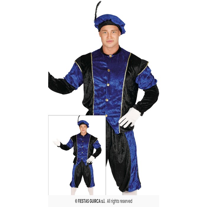 Feestshop.be Piet kostuum budget blauw