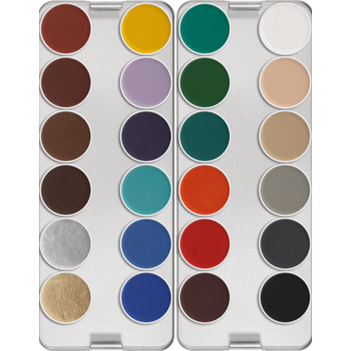 Waterschmink pallet 24 kleuren, N